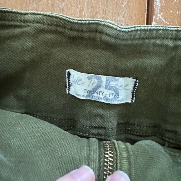 Olive green free people zip up mini skirt - Picture 2 of 3